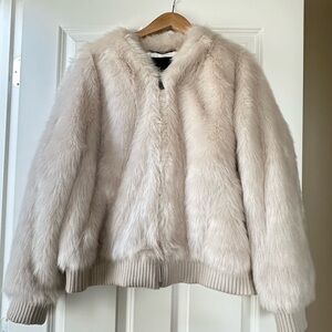 Banana Republic Faux Fur Bomber Jacket xl
